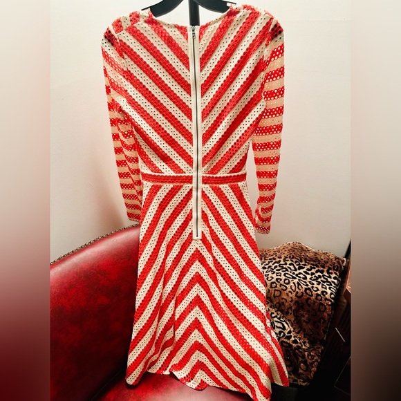 BCBGMAXAZRIA Kristina Poppy Striped Lace A-Line Zip-Back Dress, XS in EUC - Picture 10 of 10